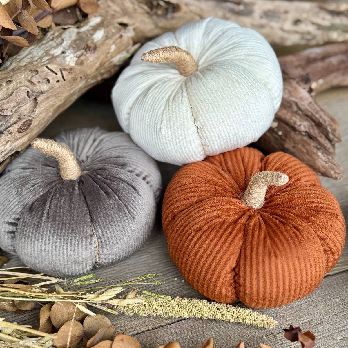 Md Gray Corduroy Pumpkin