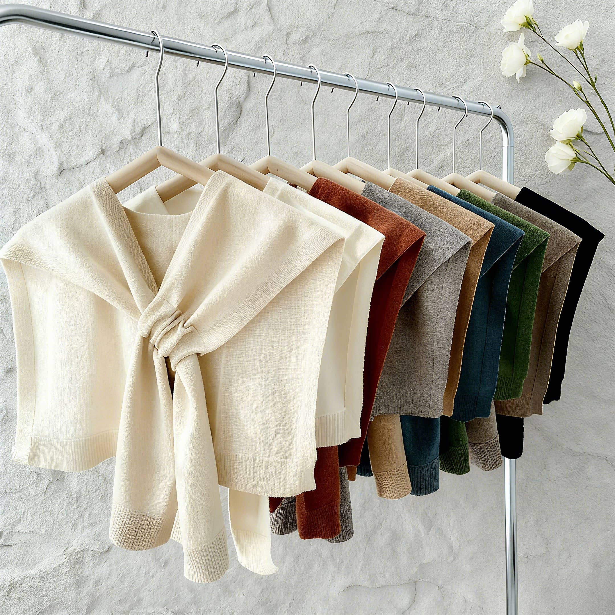 Solid Color Knitted Knotted Shawl–Casual & Cozy _CWASC0757: CAMEL / (OS) 2