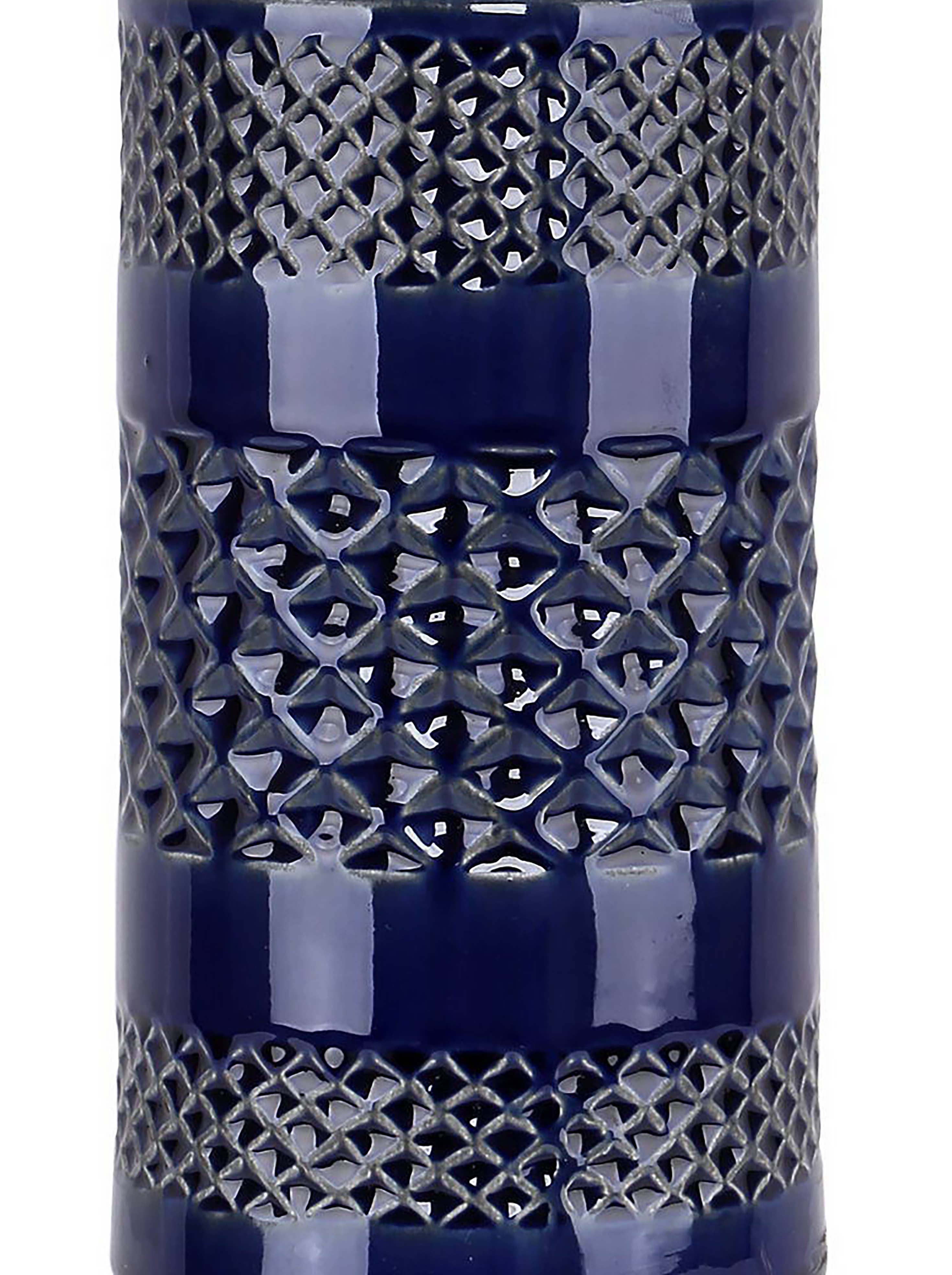 21" Ceramic Table Lamp w/ Cylinder Base & Linen Shade: Soft Teal