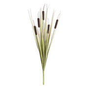 25 Inch Dark Brown 5 Head Cattail Stem