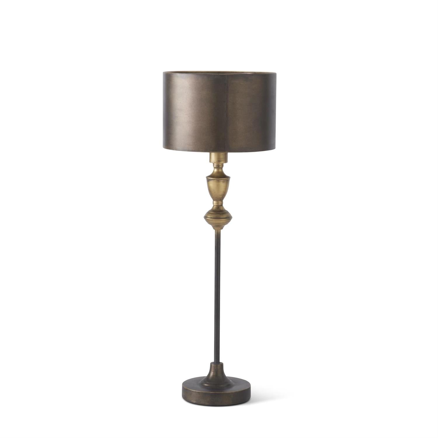 28 Inch Brushed Gold Slender Spine Lamp w/Metal Shade