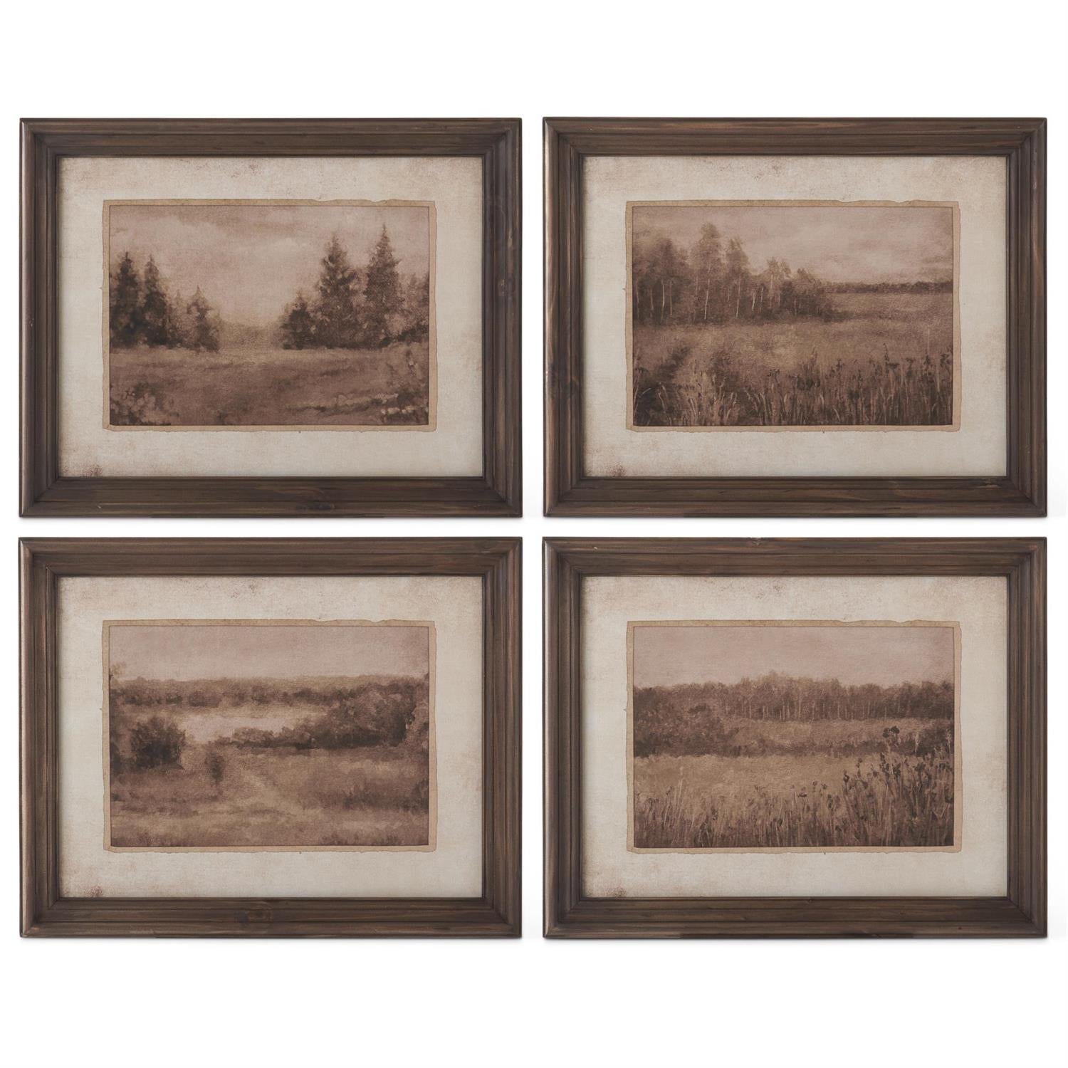 19.75 Inch Dark Fir Wood Framed Naturescape Prints