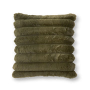 18 Inch Dark Green Vegan Fur Pillow