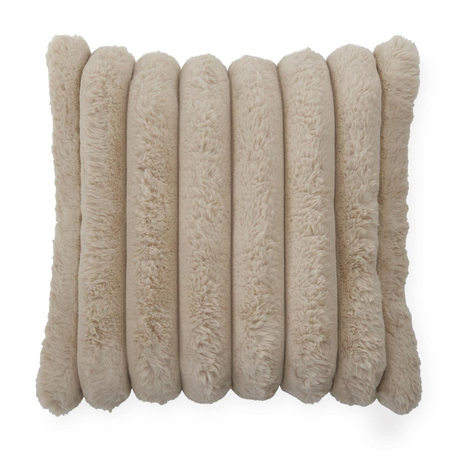 18 Inch Tan Vegan Fur Pillow