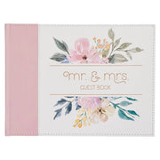 Guest Book Pink/White Floral Mr. & Mrs.