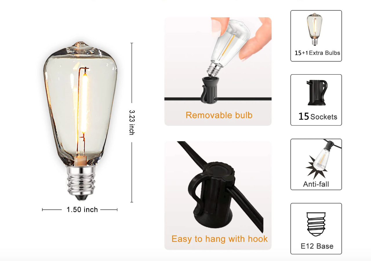 Shatterproof Outdoor String Lights: US