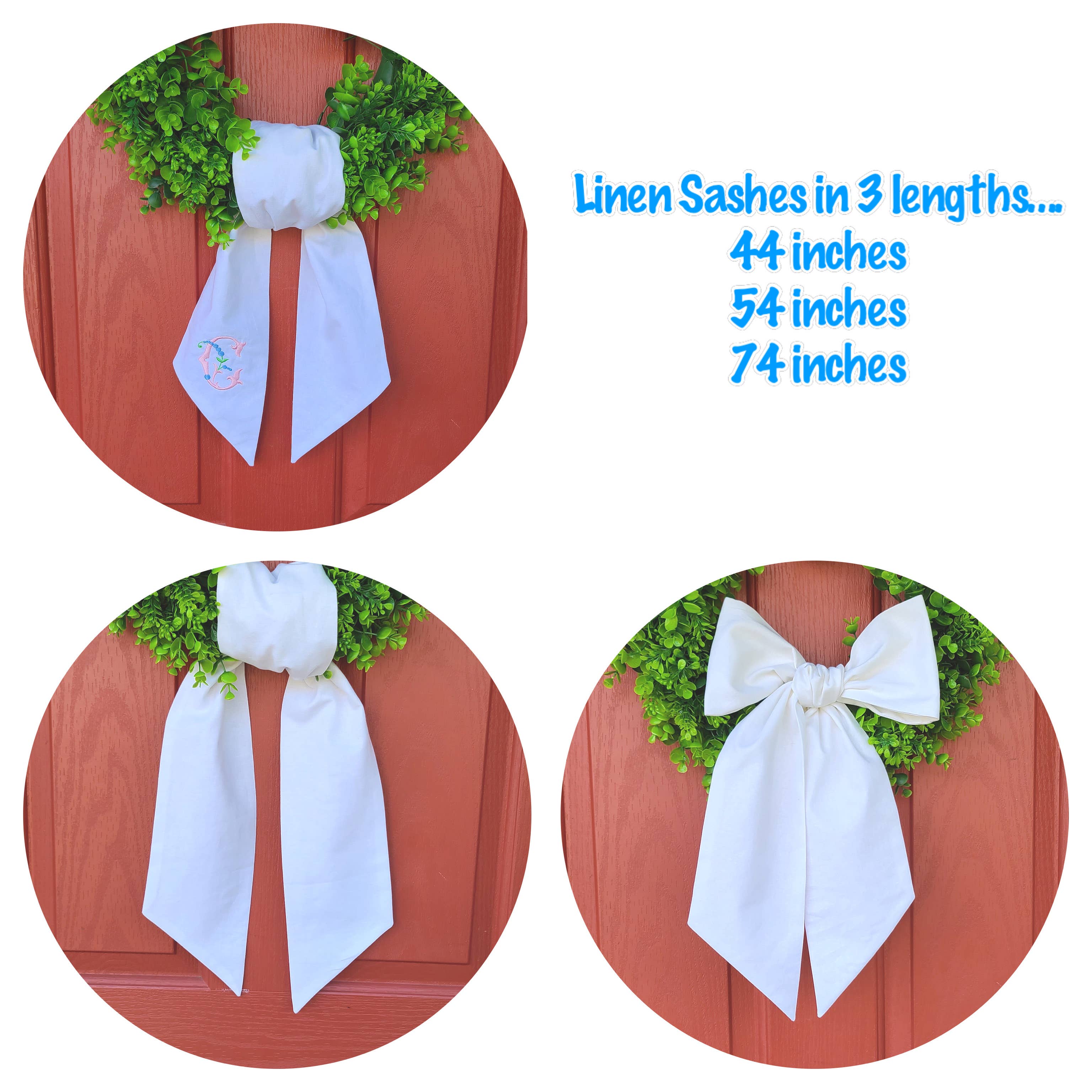 Linen Sashes: Dusty Blue / 54 inches