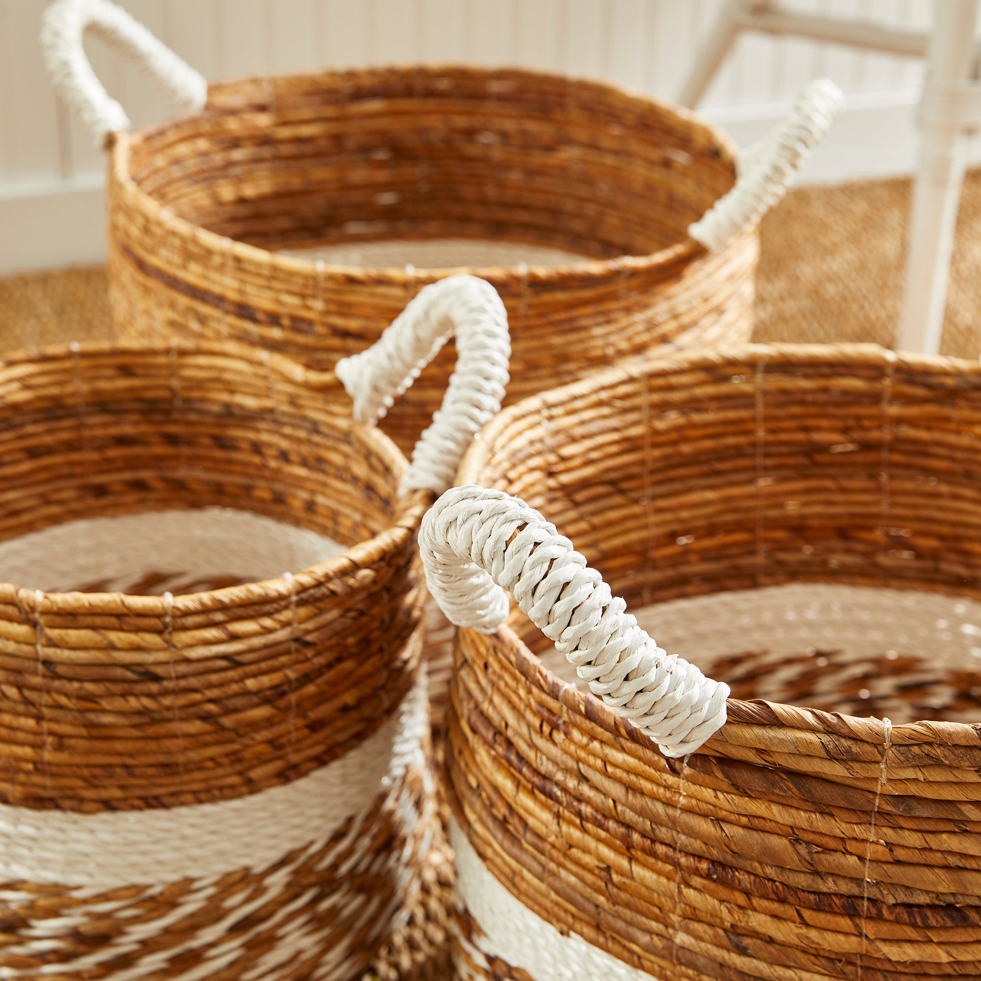 KEY LARGO ROUND BASKETS, SET OF 3