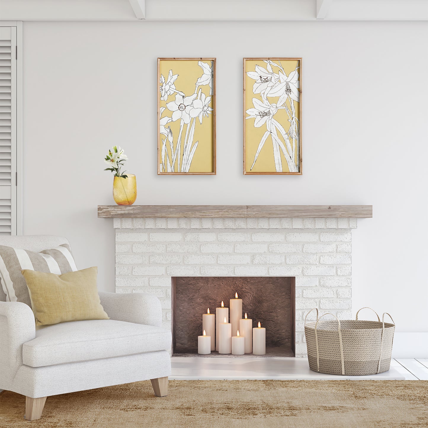 FLOWERING AMARYLLIS PRINTS, SET OF 2