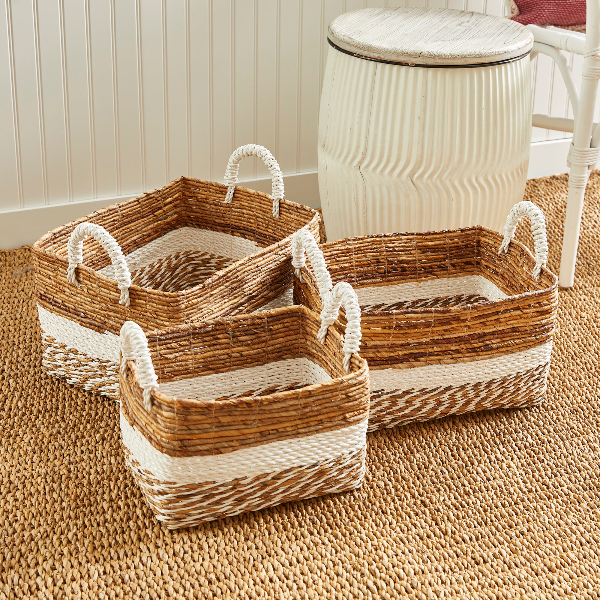 KEY LARGO RECTANGULAR BASKETS, SET OF 3