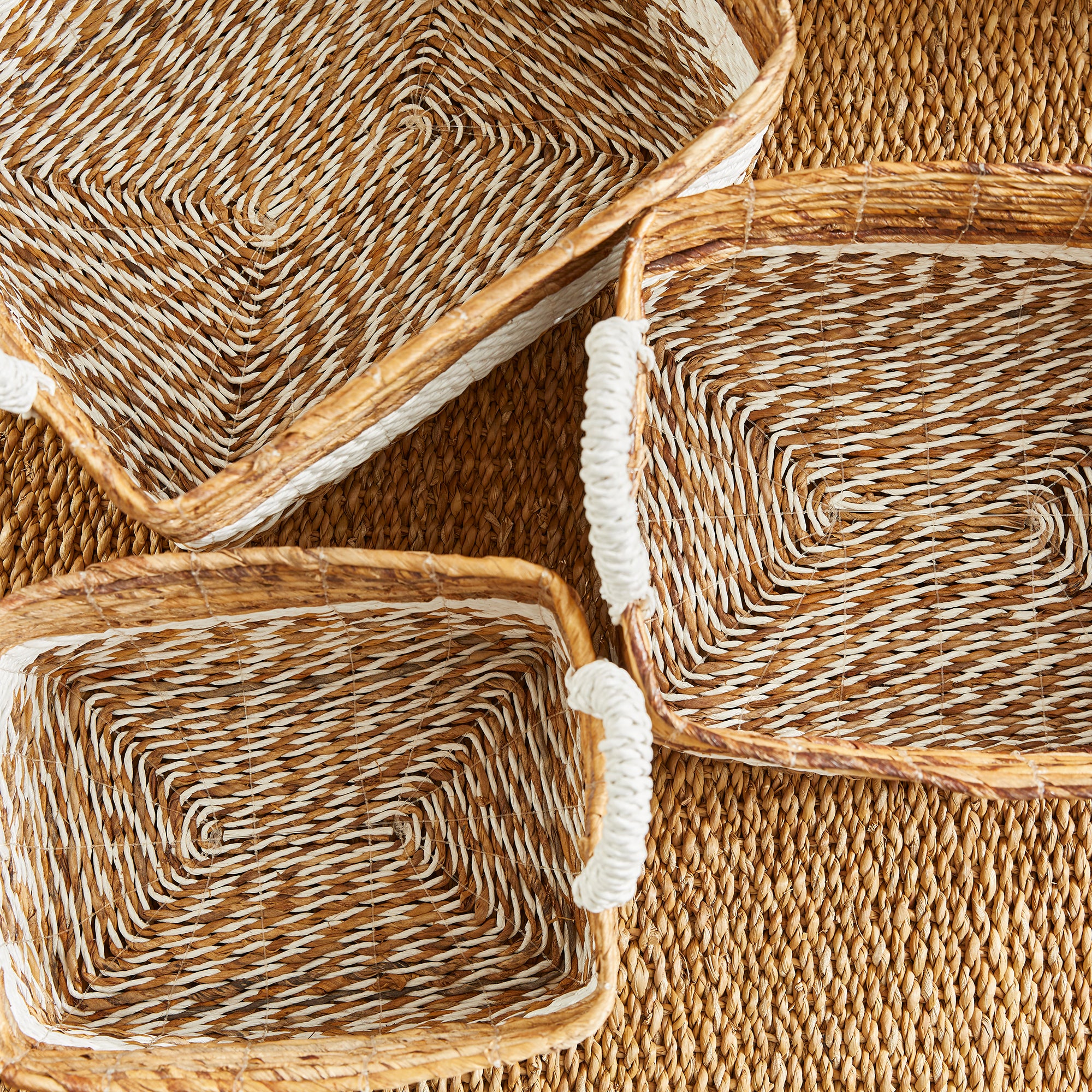 KEY LARGO RECTANGULAR BASKETS, SET OF 3