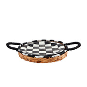 Black & White Check Platter & Basket Set