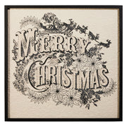 22" Vintage Merry Christmas Wall Art