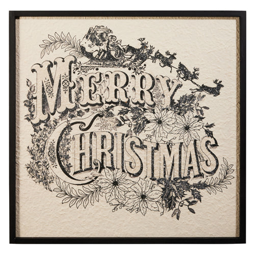 22" Vintage Merry Christmas Wall Art