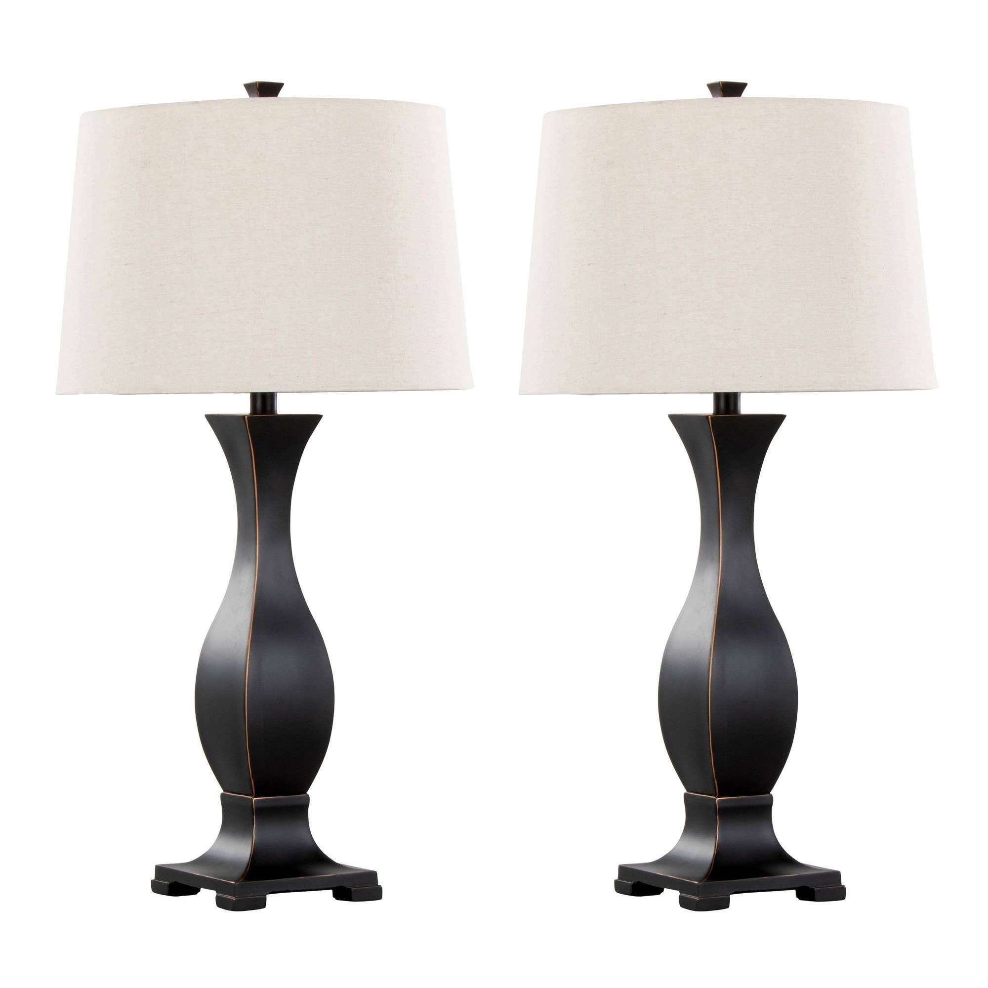 29" Oil-Rubbed Bronze Table Lamp w/ Gold-Rubbed Edges