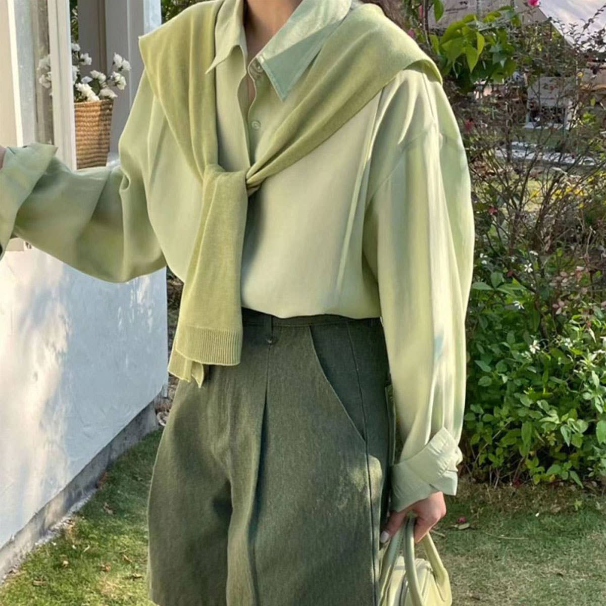 Solid Color Knitted Knotted Shawl–Casual & Cozy _CWASC0757: Beige / (OS) 2