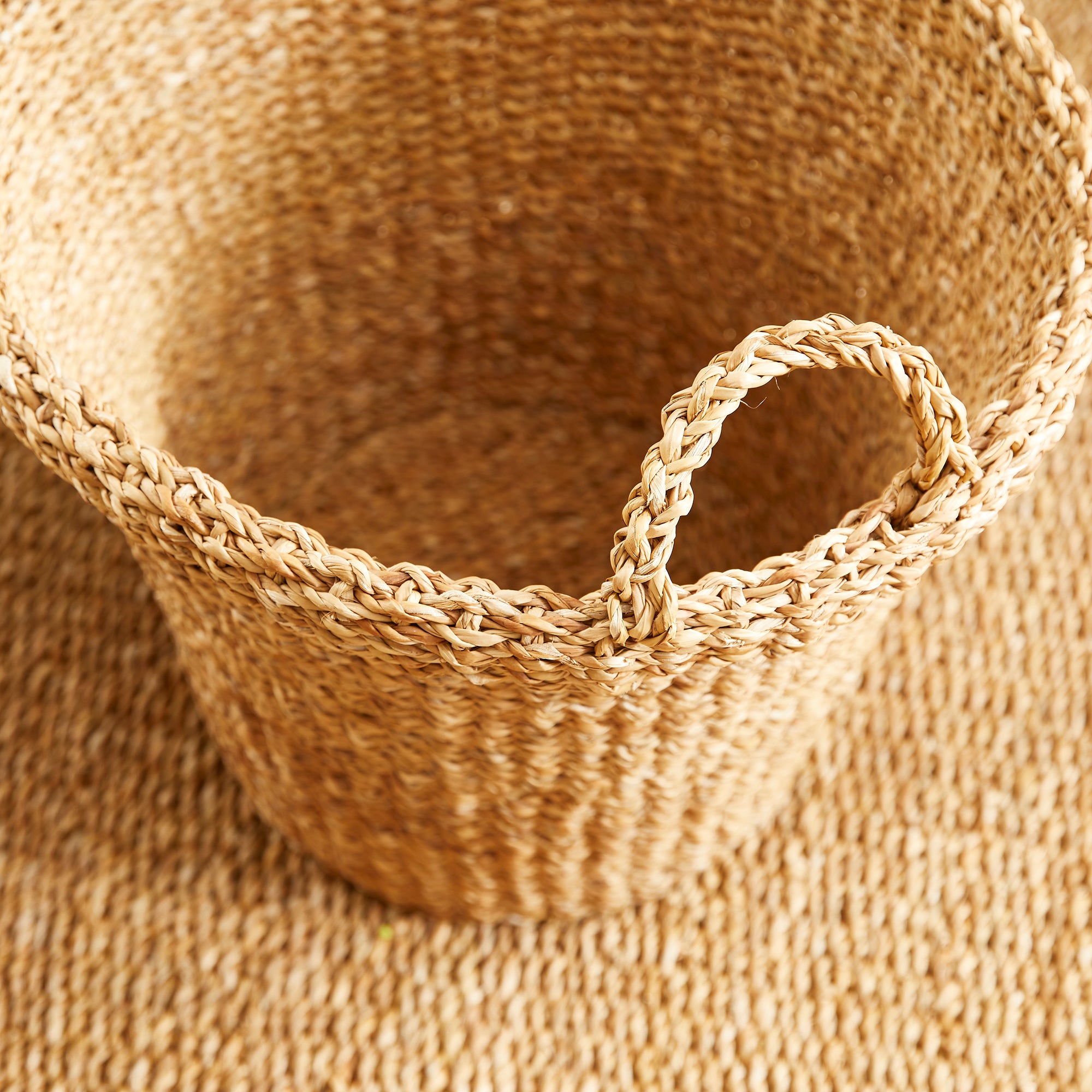 Seagrass Tapered Baskets with Handles (Set of 3)