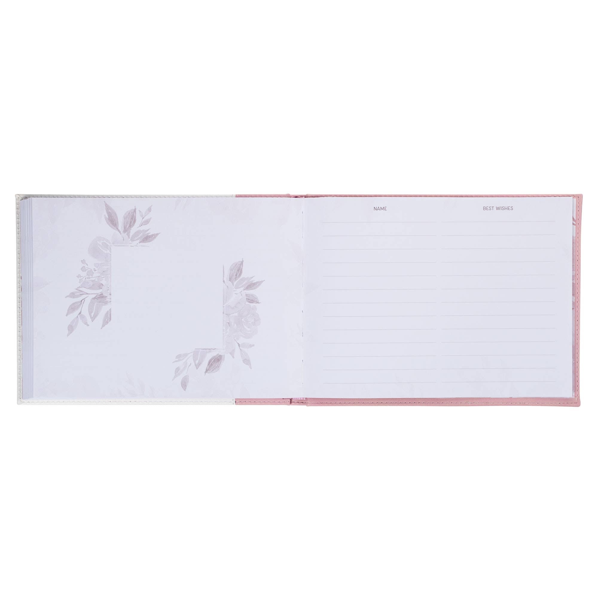 Guest Book Pink/White Floral Mr. & Mrs.