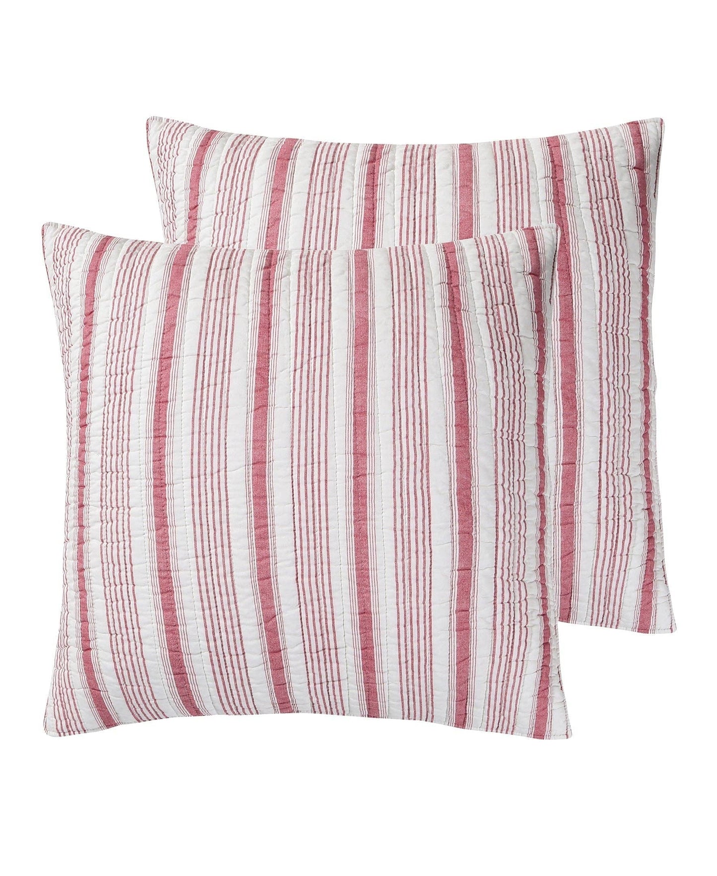 Camden Red Euro Sham Set of 2 -Stripe: Default Title
