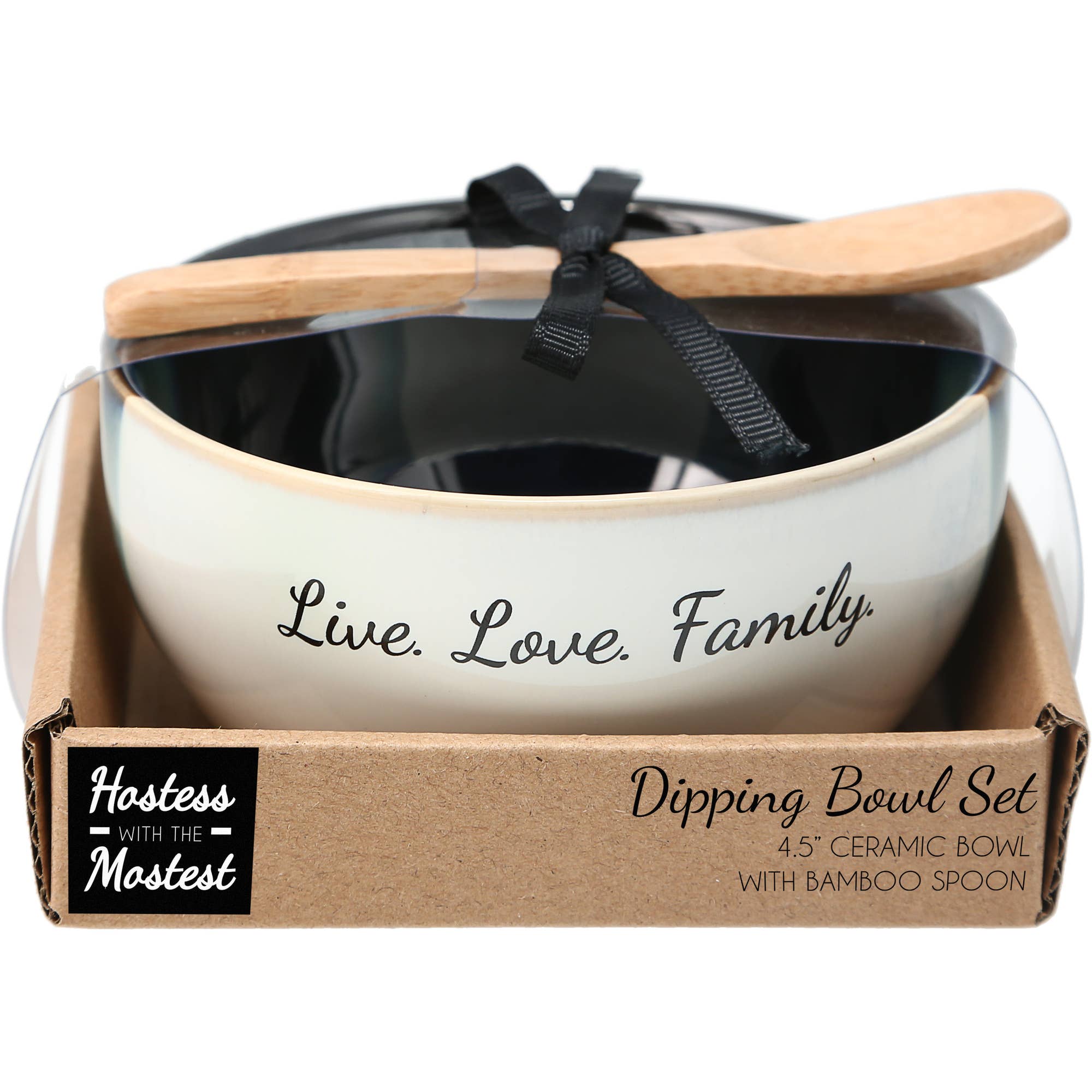 Family - 4.5" Ceramic Bowl with Bamboo Spoon