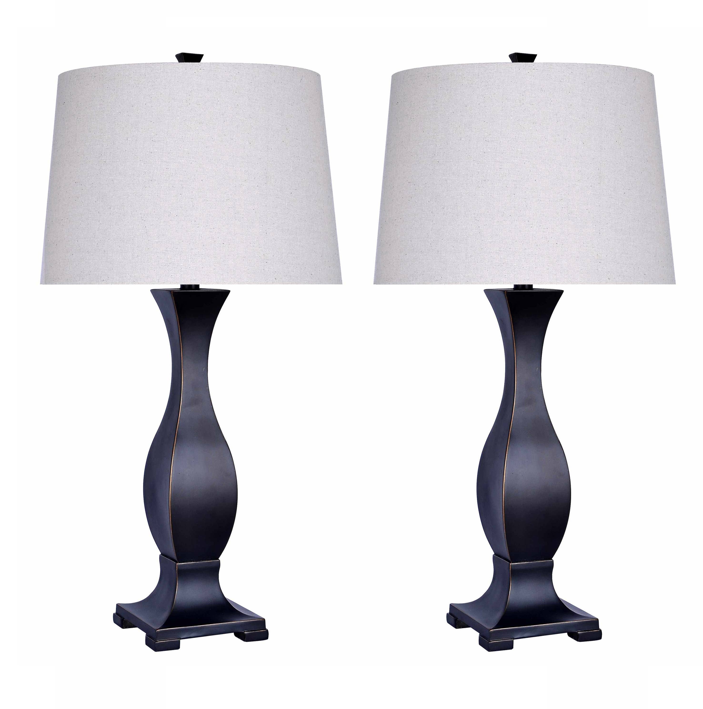 29" Oil-Rubbed Bronze Table Lamp w/ Gold-Rubbed Edges