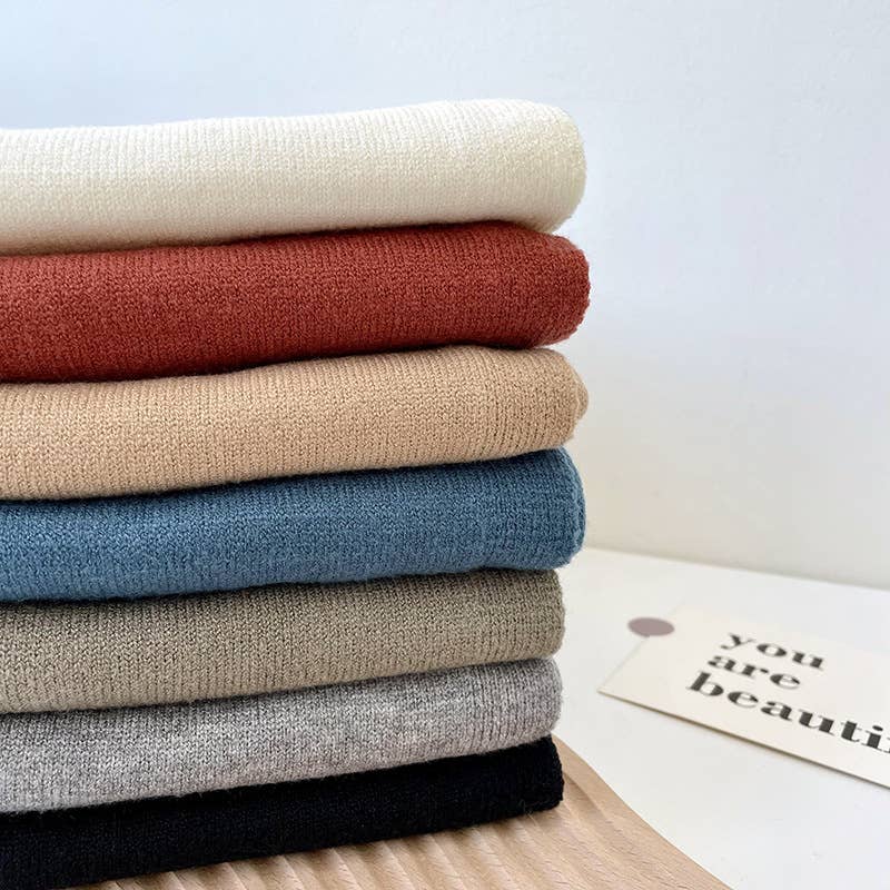 Solid Color Knitted Knotted Shawl–Casual & Cozy _CWASC0757: Beige / (OS) 2