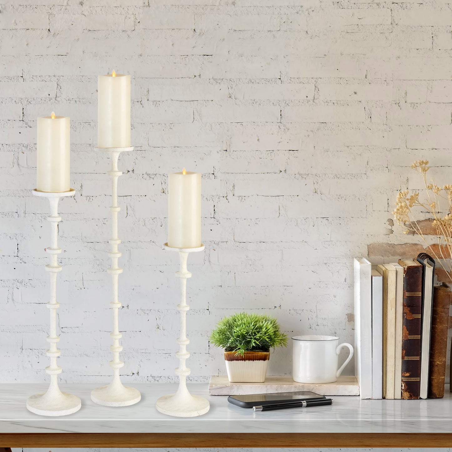 Abacus Candle Stands, Set Of 3