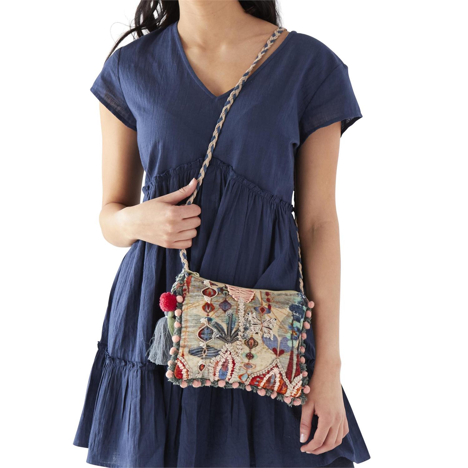 Blue Canvas Boho Crossbody
