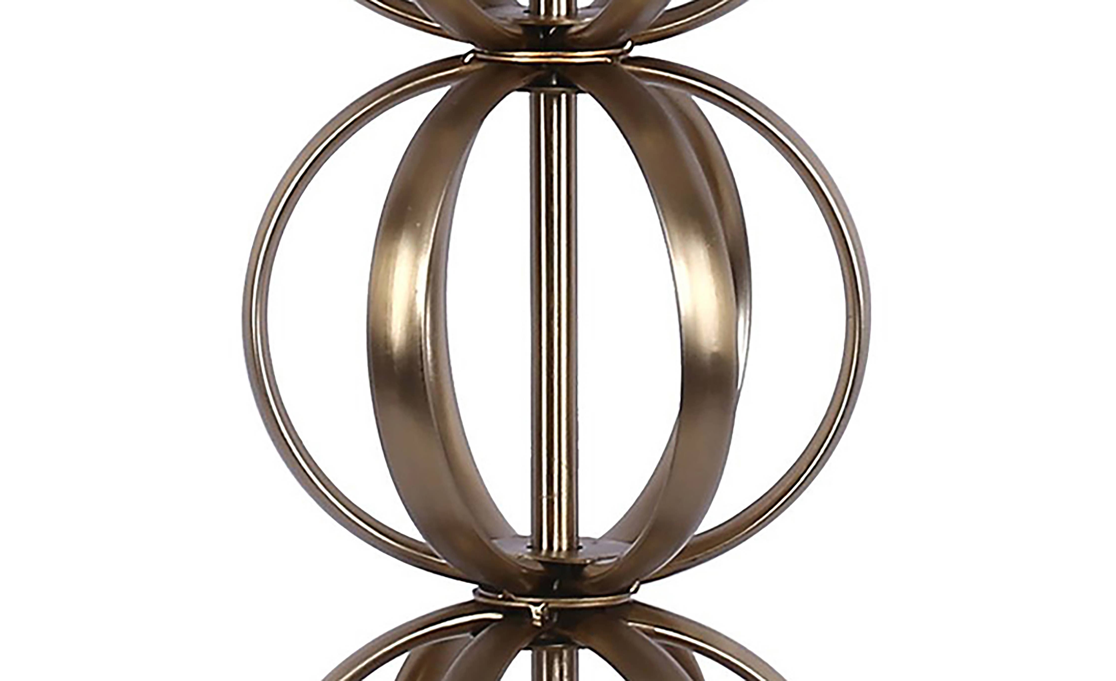 29.5" Gold Plated Table Lamp w/ Off-White Linen Shade