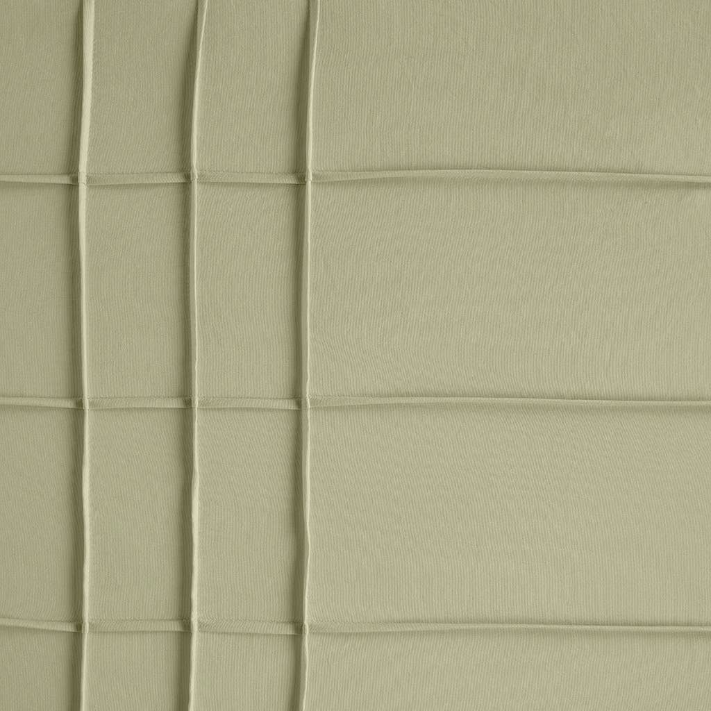 Grid Pattern Soft Washed Pleated Duvet Cover Set, Sage: King