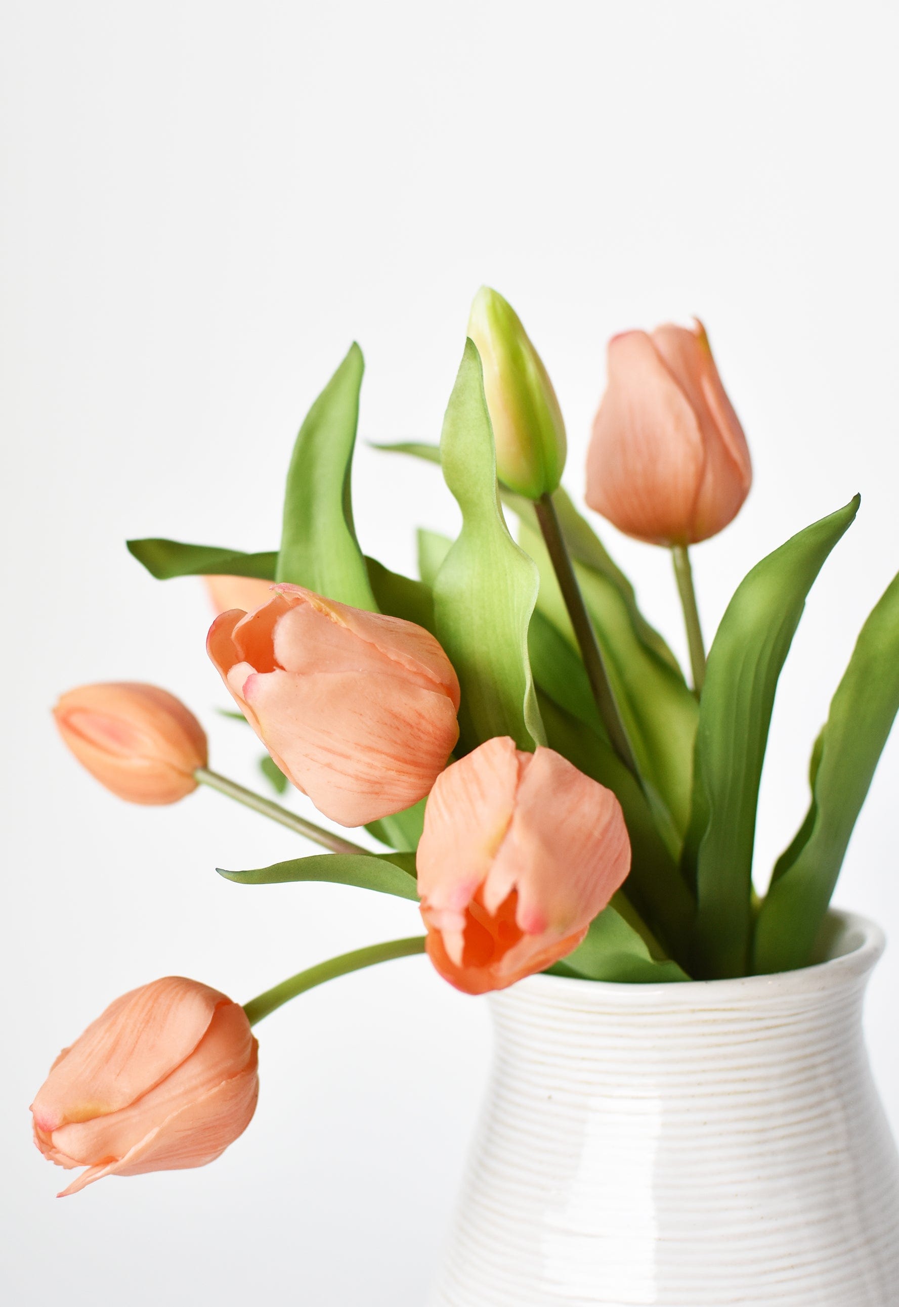 11.75" Faux Real Touch Orange Sorbet Tulip Stem Bundle