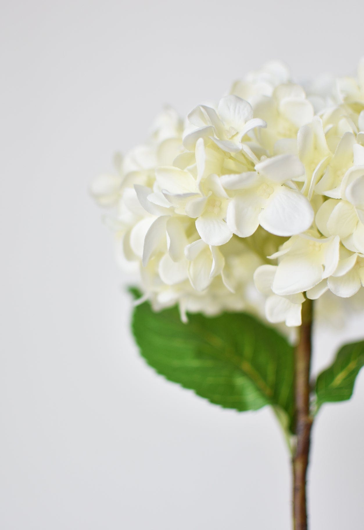 26" Faux Hydrangea Stem Creamy White