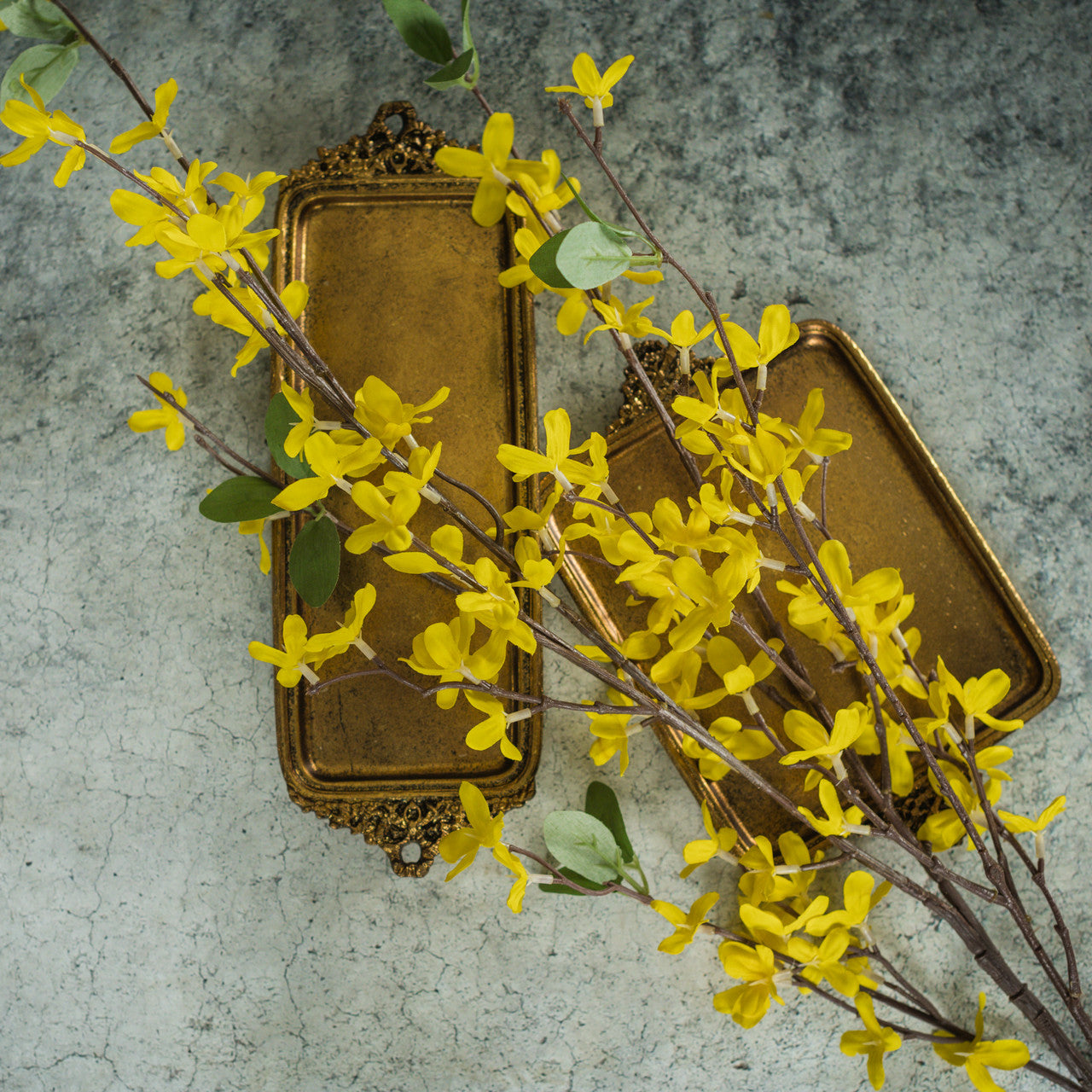 Faux Yellow Forsythia Stem