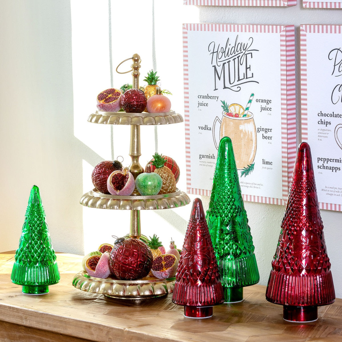 Festive Red Glass Christmas Tree 18” | Elegant Holiday Décor