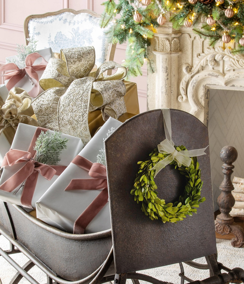 Antique Iron Cutter Sleigh | Rustic Grey Holiday Décor