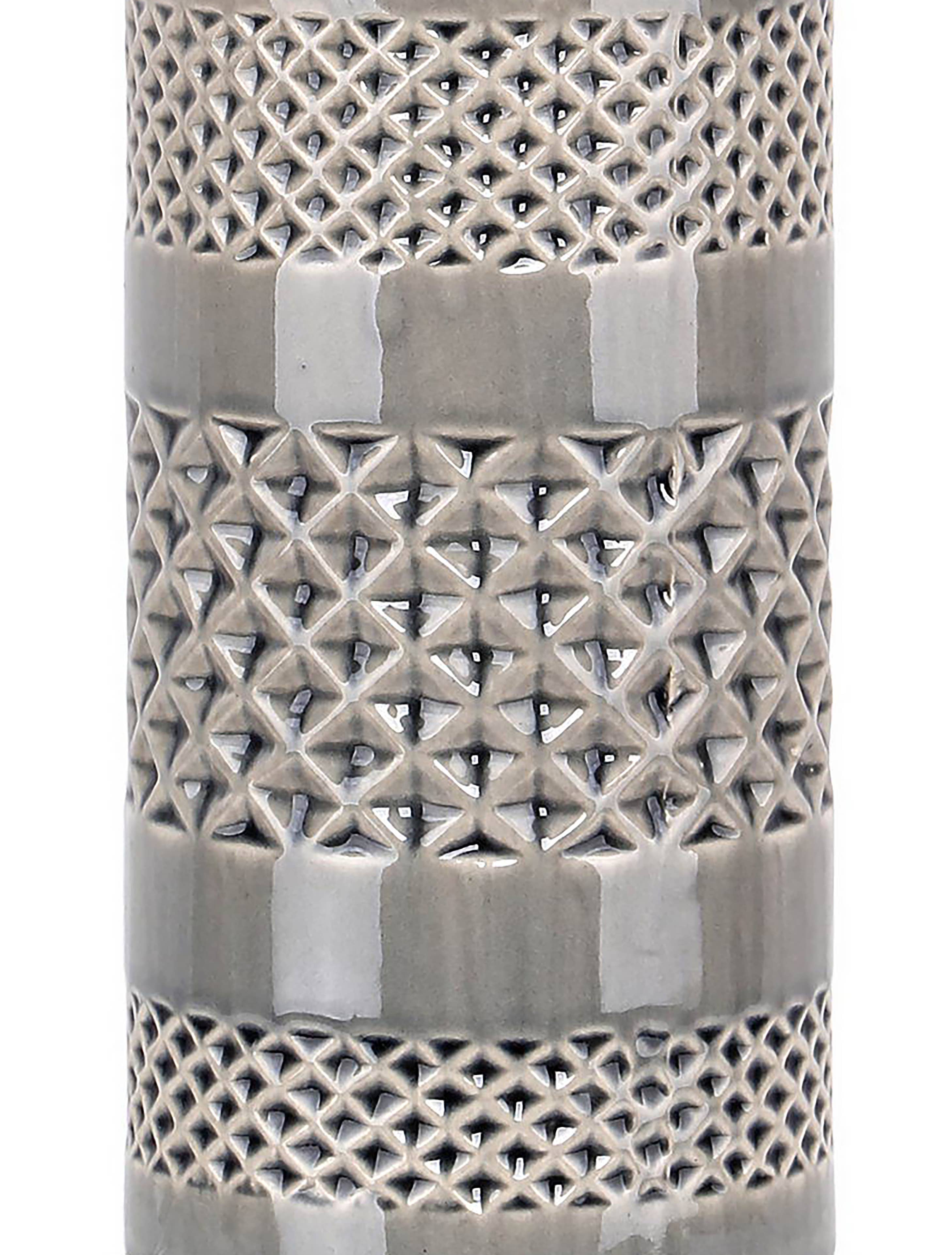 21" Ceramic Table Lamp w/ Cylinder Base & Linen Shade: Soft Teal