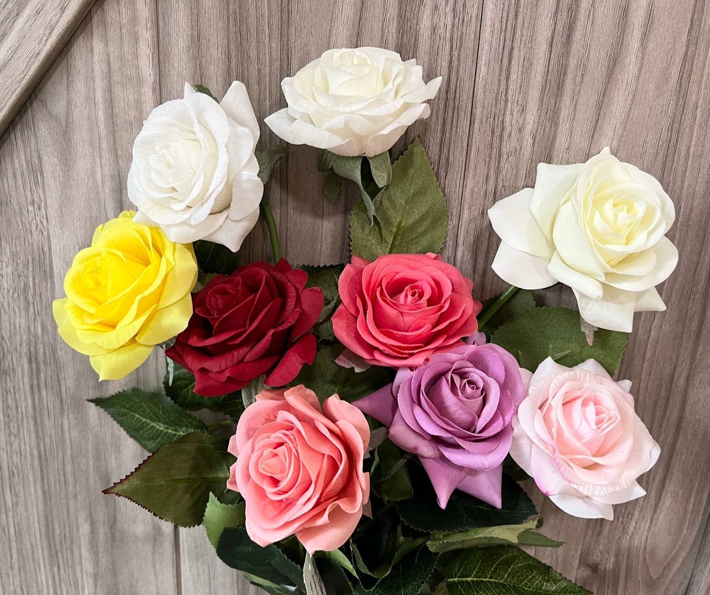 Pack of 48 stems-real touch rose: Stark White