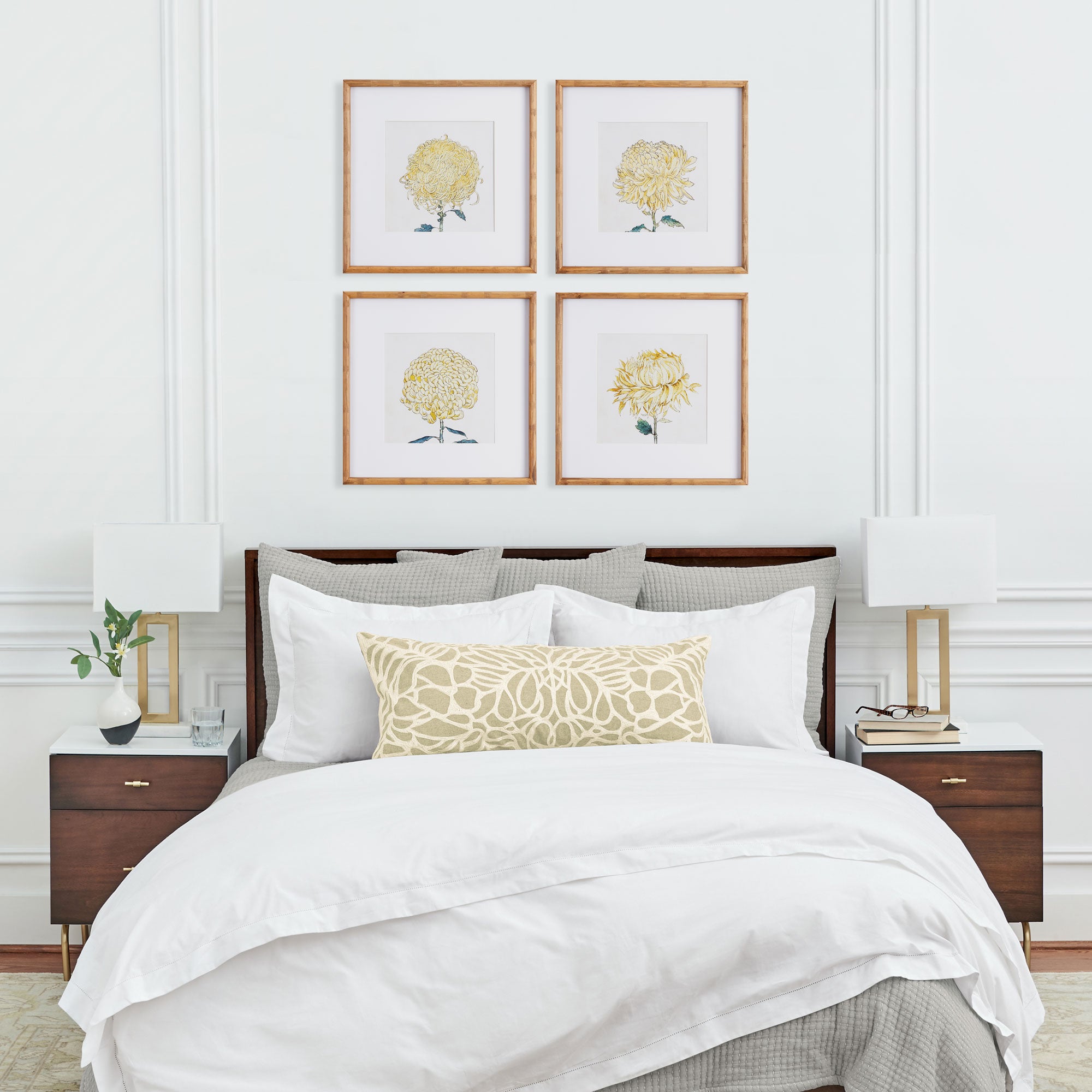 CHRYSANTHEMUM PRINTS, SET OF 4