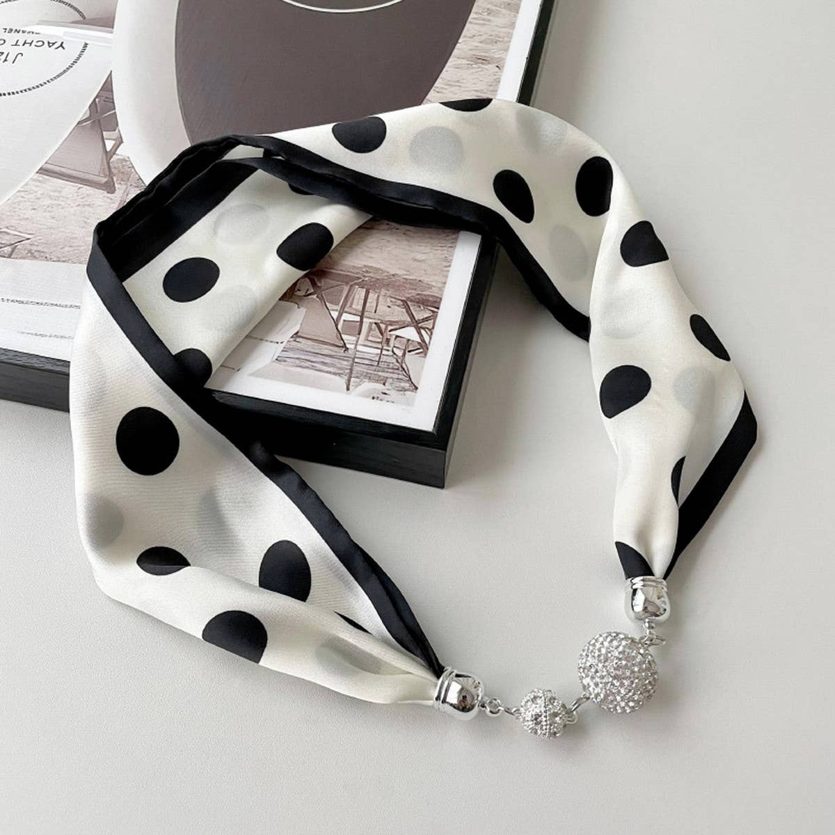 Magnetic Silk Scarf Necklace – Elegant Neck Wrap_CWASC0752: TYPE7 / (OS) 3
