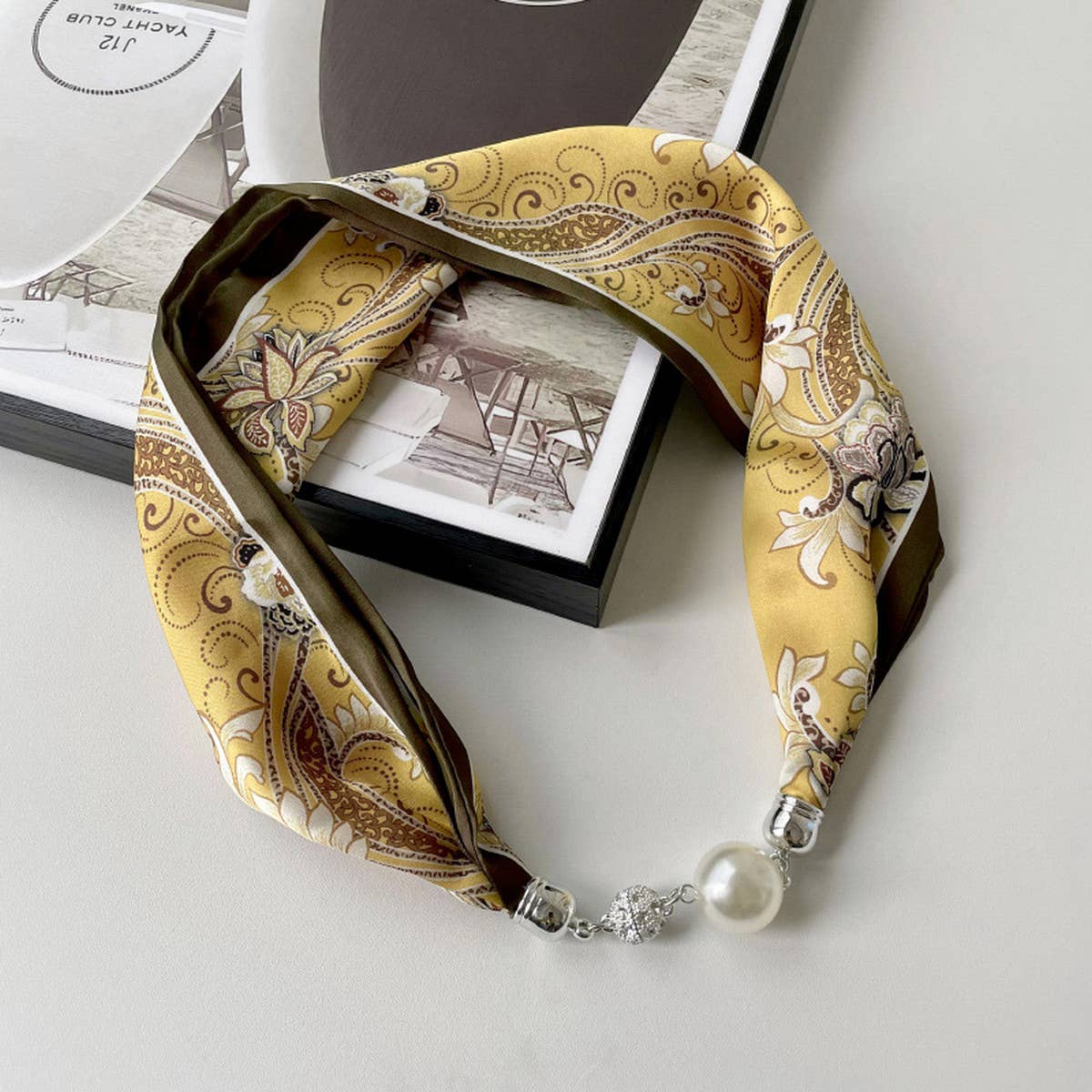 Magnetic Silk Scarf Necklace – Elegant Neck Wrap_CWASC0752: TYPE7 / (OS) 3