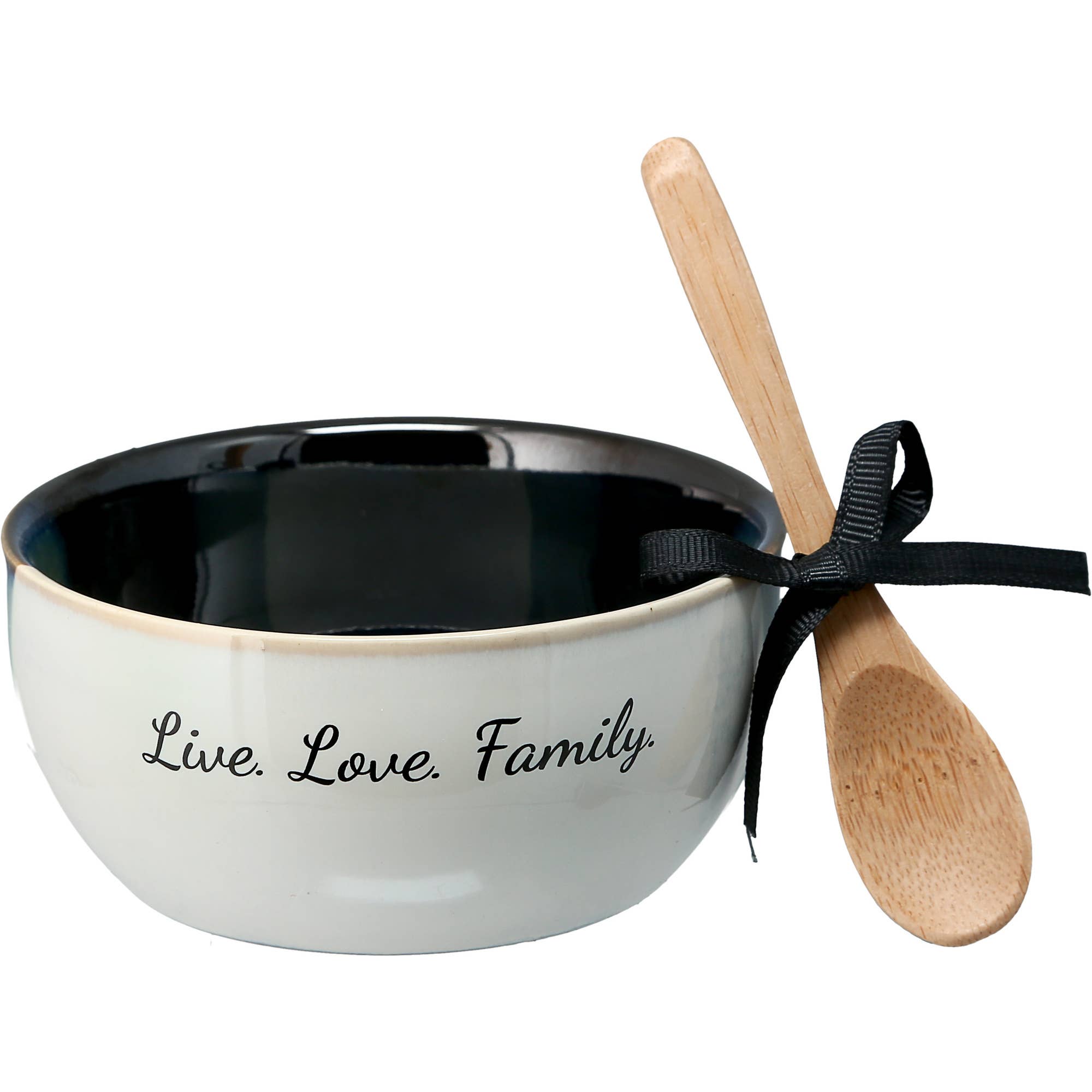 Family - 4.5" Ceramic Bowl with Bamboo Spoon