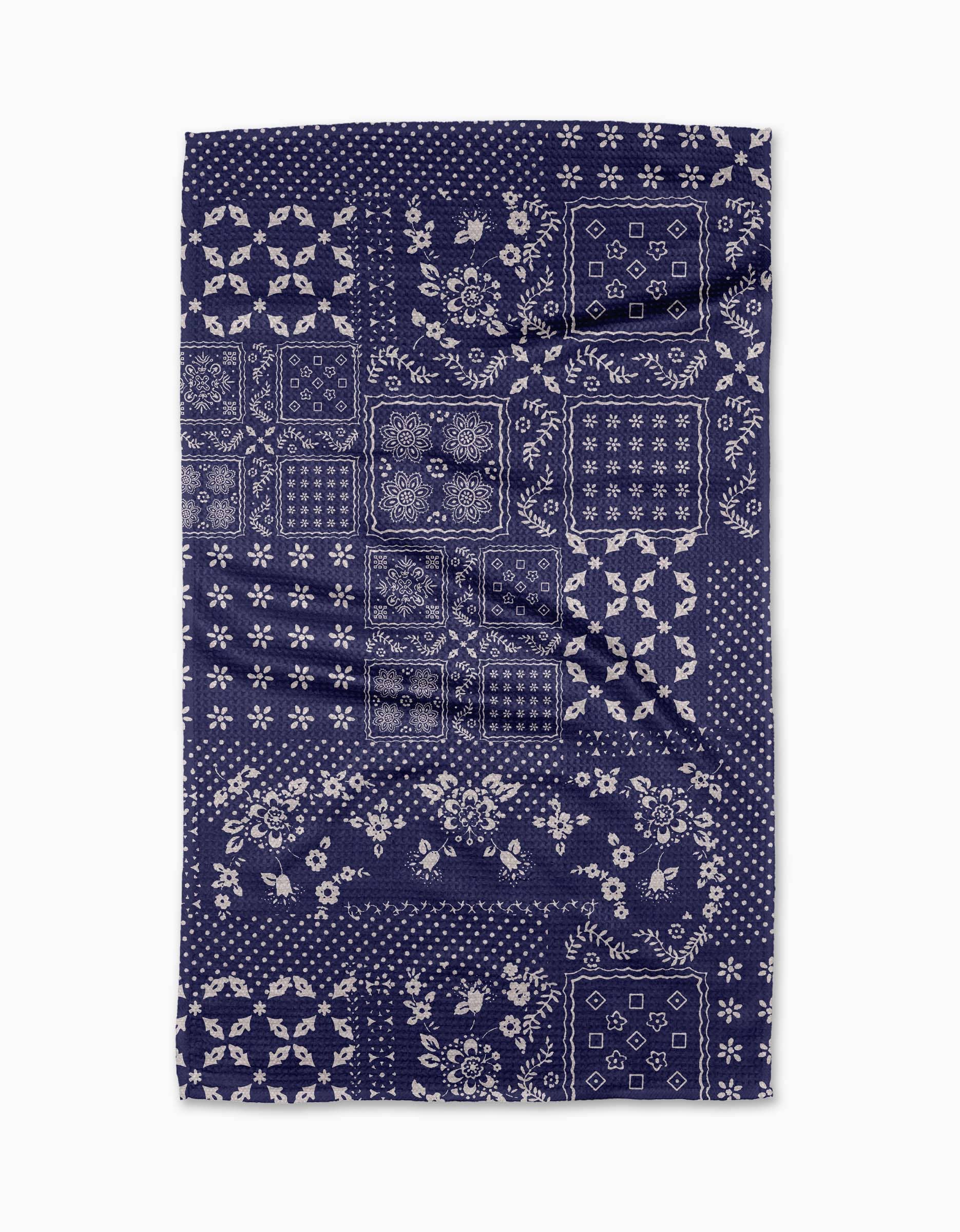 Blossoming Bandanna Blue Tea Towel
