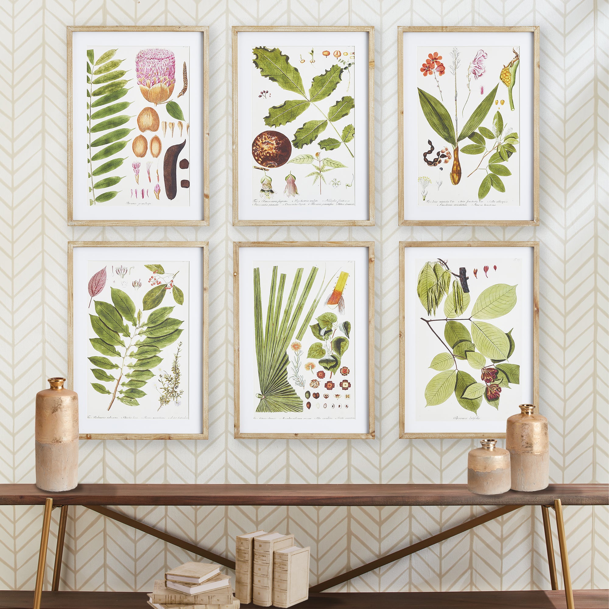 LEAF BOTANICAL STUDY, SET OF 6