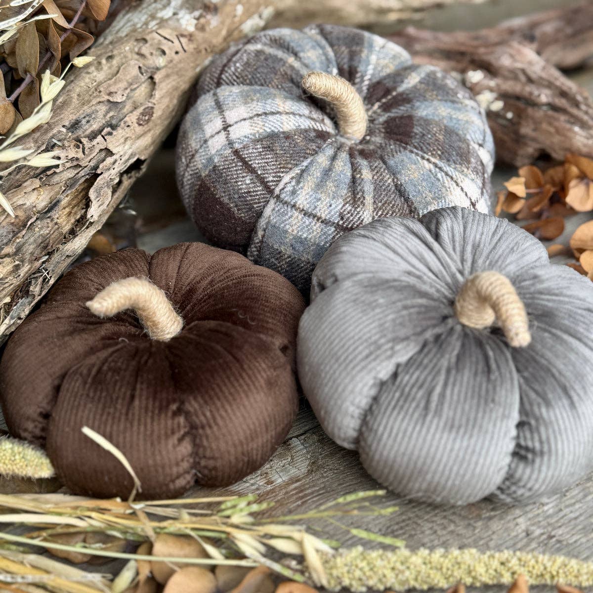 Md Gray Corduroy Pumpkin