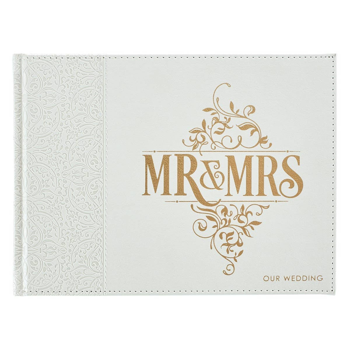 Guest Book White/Gold Mr. & Mrs. Our Wedding