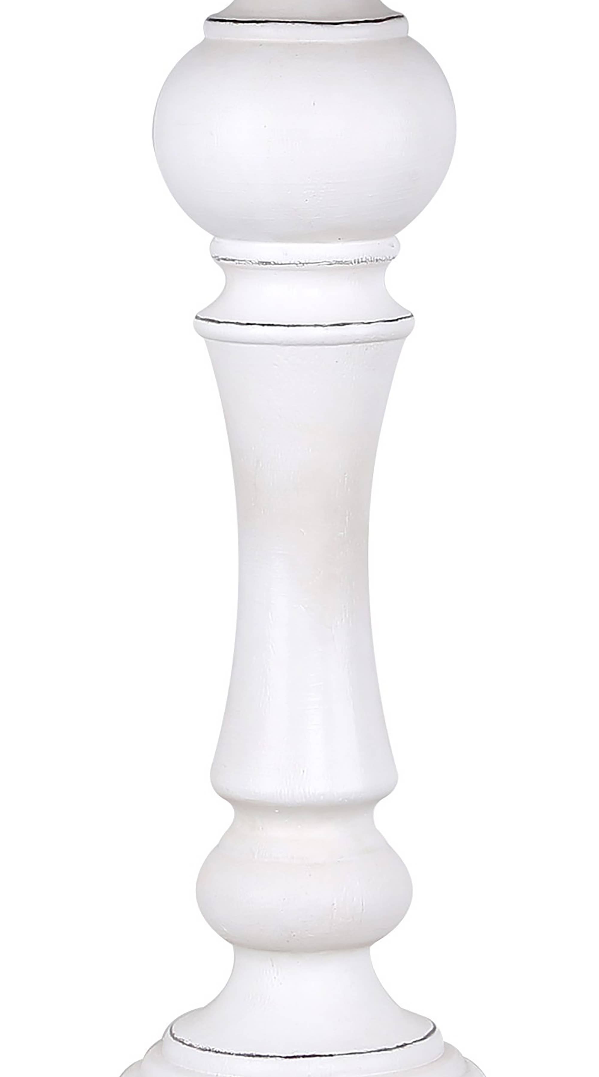 32" Polyresin Table Lamp w/ Reclaimed Grey Finish: Reclaimed Grey w/ Natural Linen