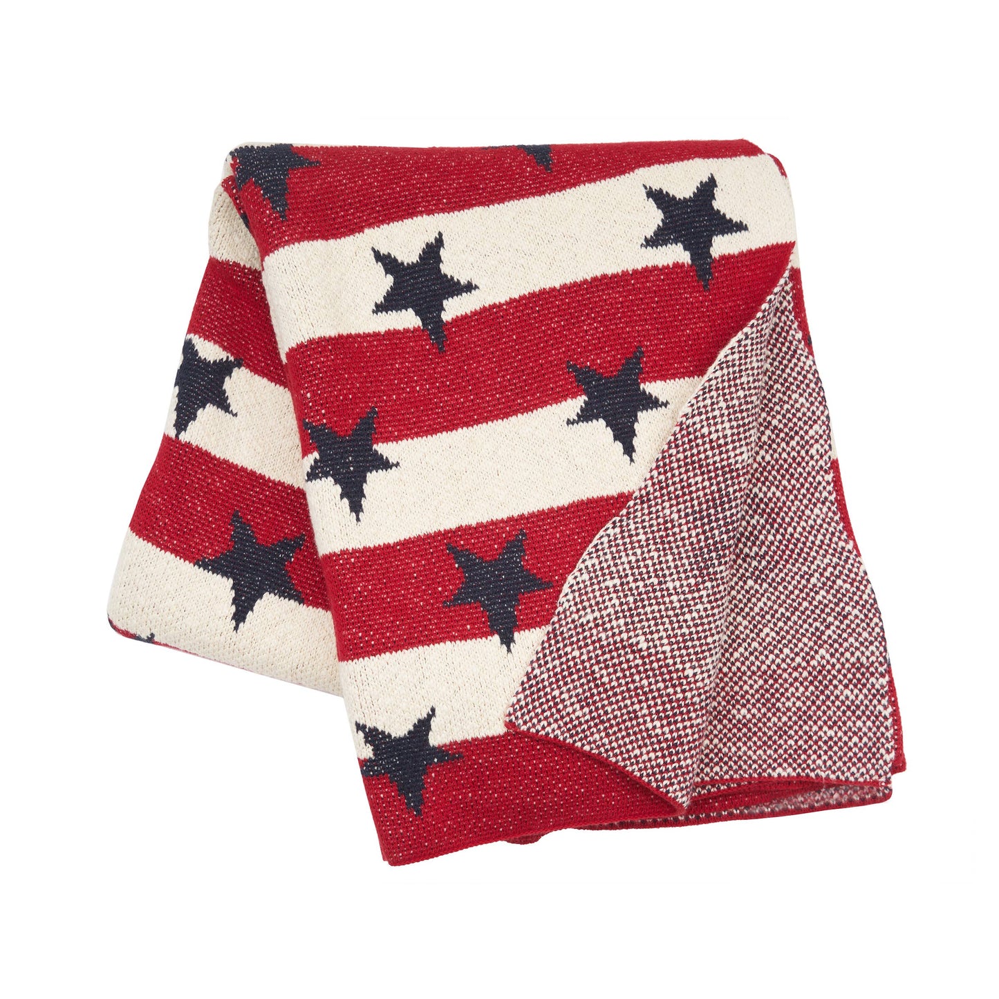 Patriotic Stars & Stripes 4th Of July Knitted Throw Blanket