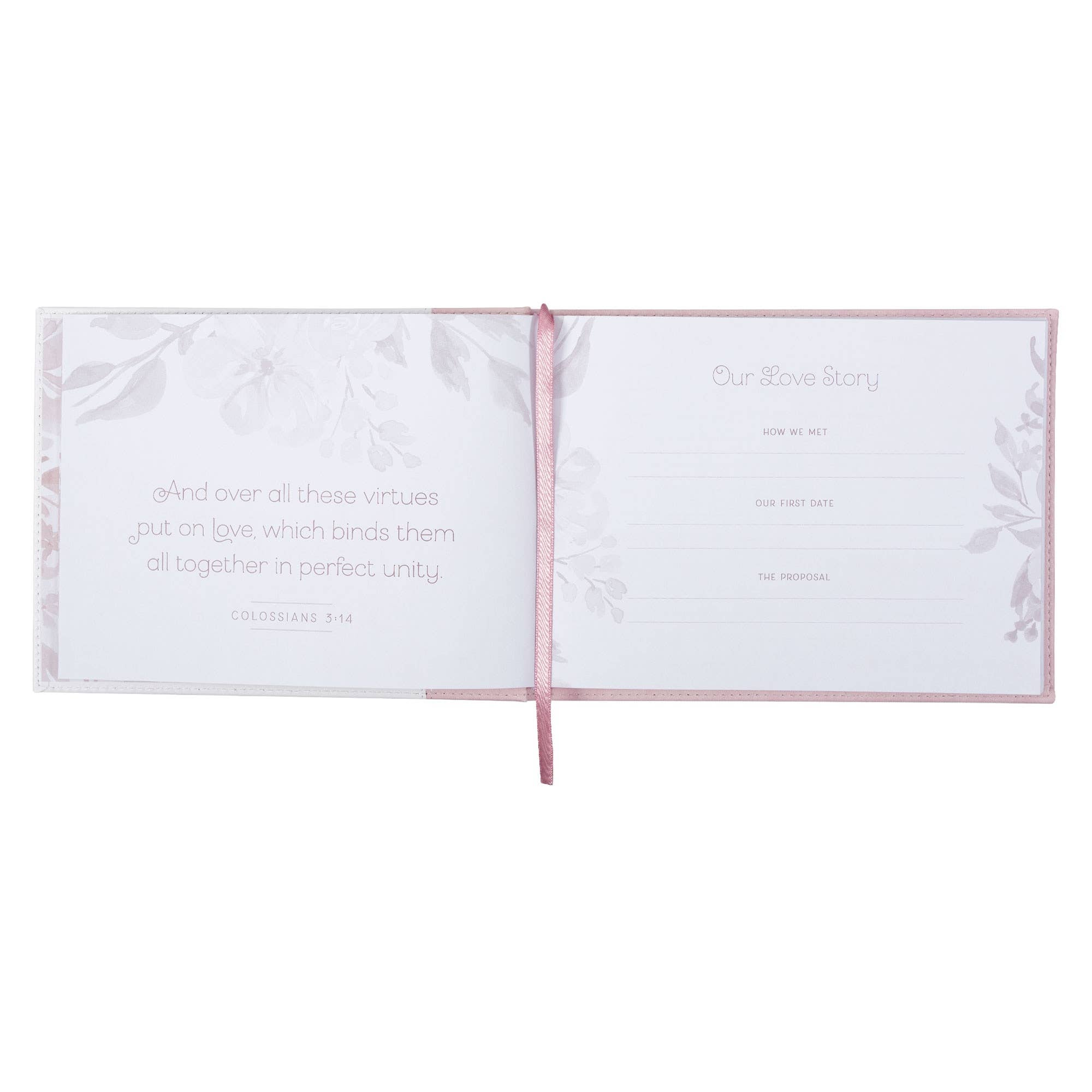 Guest Book Pink/White Floral Mr. & Mrs.