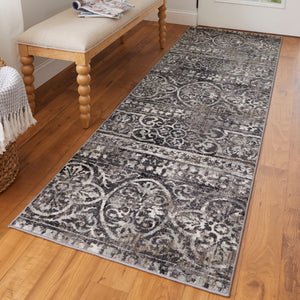 Kano Transitional Distressed, Gray/Ivory/Taupe, 2'-7" x 8' Runner