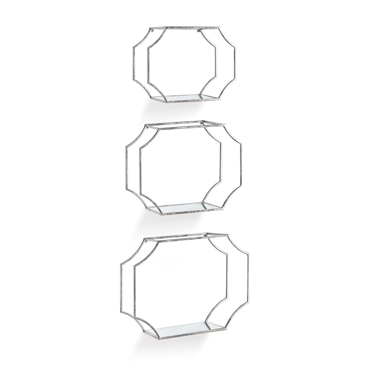 Hudson Mirrored Wall Shelves St/3